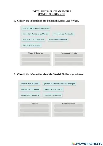 3.4 The Fall of an Empire. Spanish Golden Age