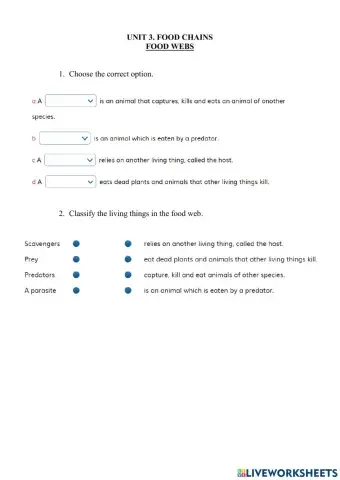 3.2 Biosphere. Food Webs