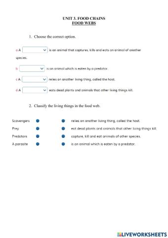 3.2 Biosphere. Food Webs