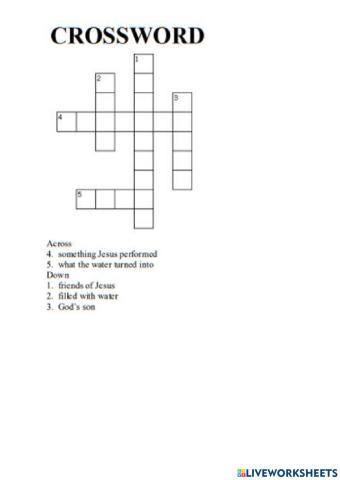 The Wedding At Cana Crossword