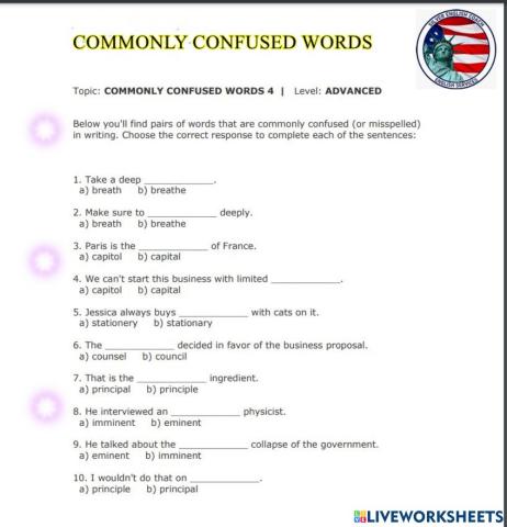 Commonly confused words 4