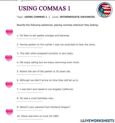 Using commas 1