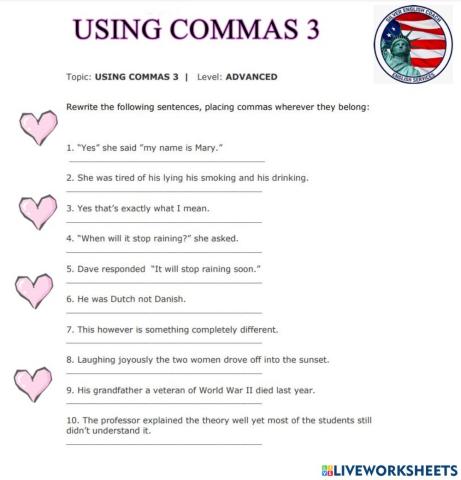 Using commas 3