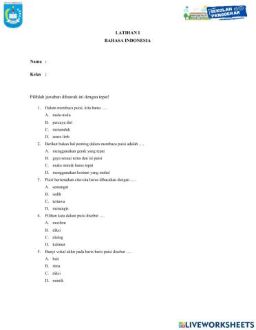 Ulangan Harian Bahasa INdonesia