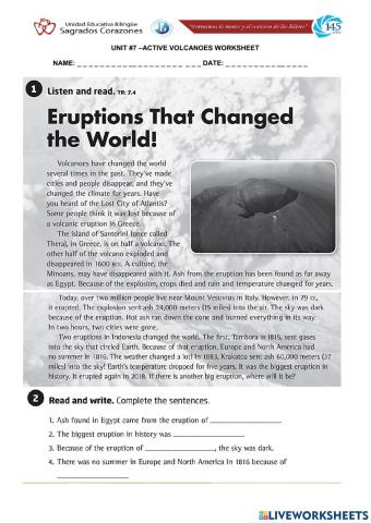 Eruptions that Changed the World