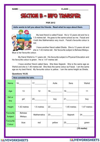 PSR Section B & C 2012