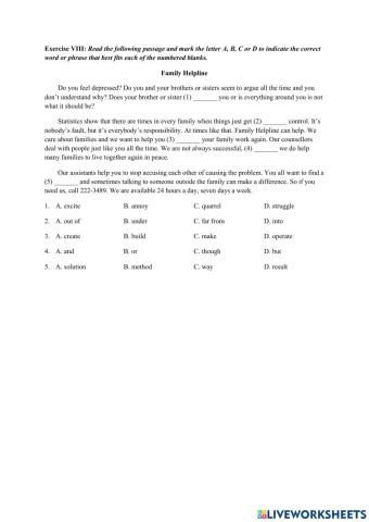 Reading comprehension 8