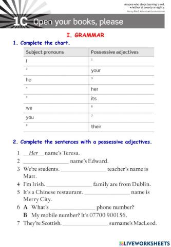 U1C: Open your books, please