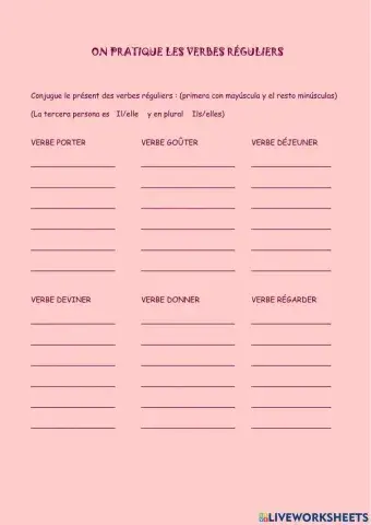 Presente verbos regulares francés 1