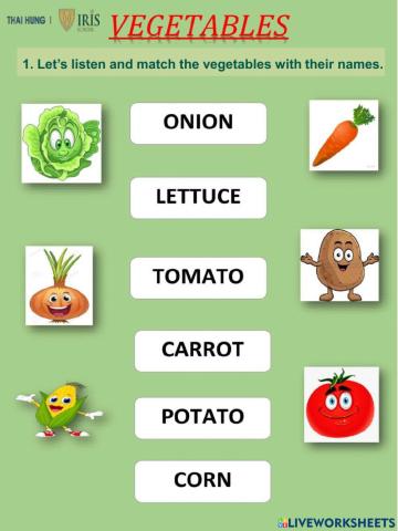 Moon-Worksheet about Vegetables