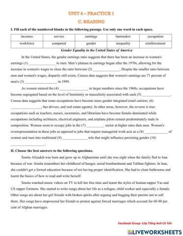 Y10 - Unit 6.1 - Readings