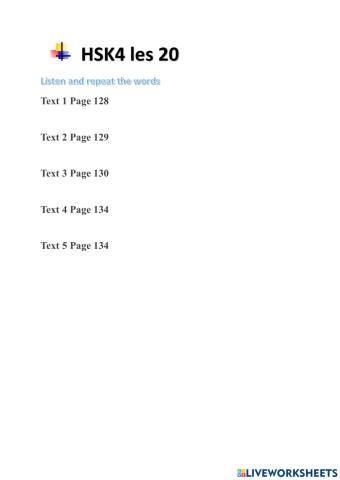 Hsk4 les 20 woorden mp3