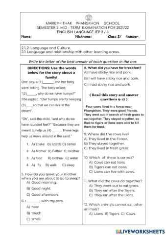 P2-3 ENGLISH MID-TERM JAN 22