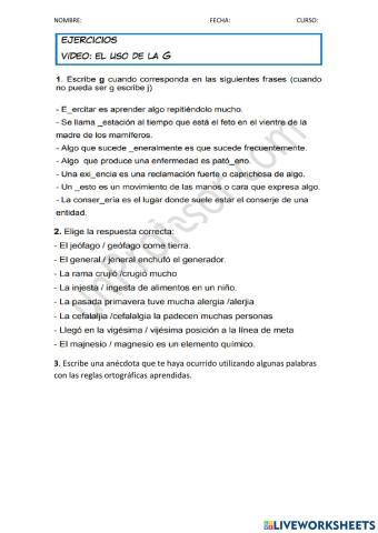 El uso de la G