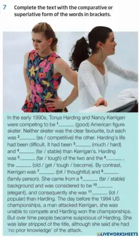 Complete the text with the comparative or superlative form of the words in brackets.