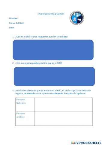 Emprendimiento y gestión séneca ruc sri