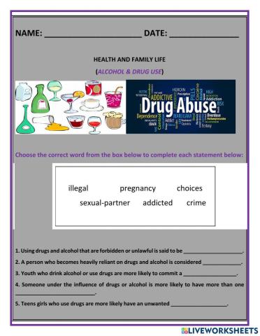 Alcohol and Drug Abuse