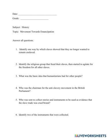 Abolition of Slavery