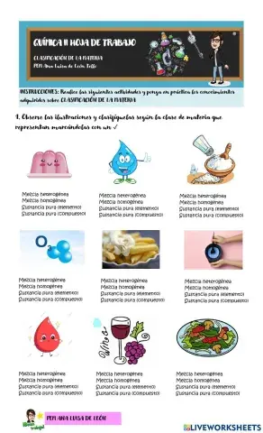 Clasificación de la materia