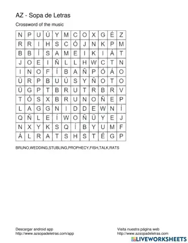Crossword of the music