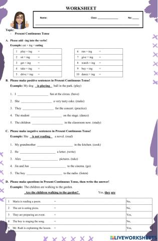 Present Continuous Tense