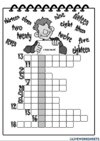 Crossword with number 