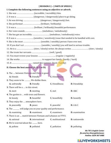 Grammar 1.3 - part of speech