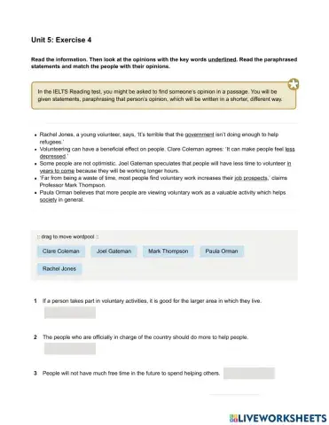 Mindset IELTS 2 - Reading Skills Modules - Unit 5 Ex4
