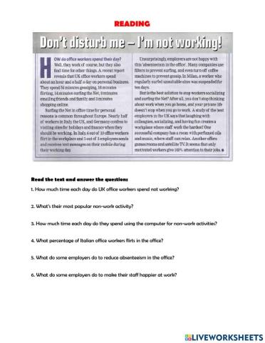 The business environment