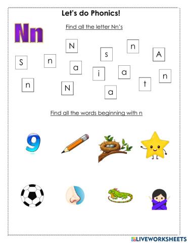 Phonics: Letter Nn