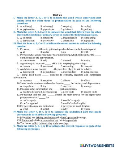 GR9.Test 26.Test 34. W23.