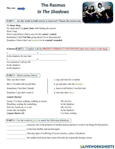 Present Perfect Continuous song
