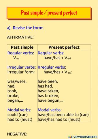 Past simple - present perfect - 11