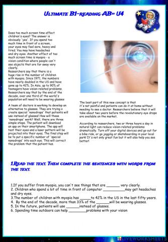 Reading comprehension