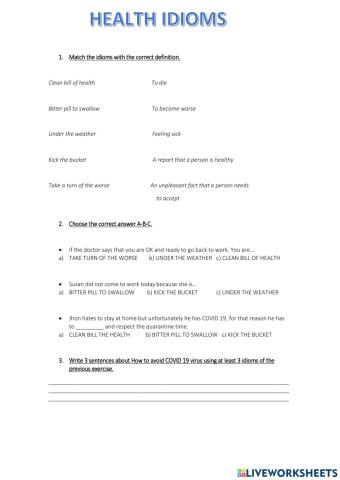 Health idioms
