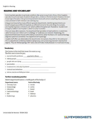 Comprehension and vocabulary