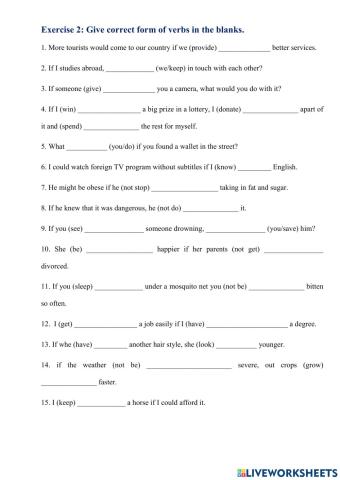 If 2.2 give correct form of verbs