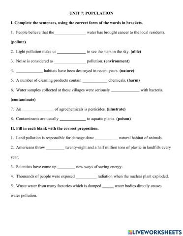 7.1 - Word form - Preposition