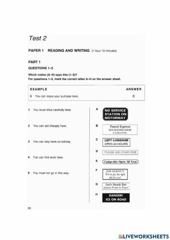 G7E Jan 16 Reading part 1 - test 2