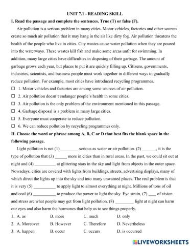 Readings - True-False