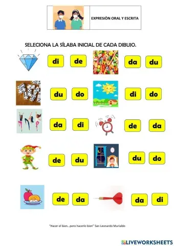 Reconoce la sílaba inicial