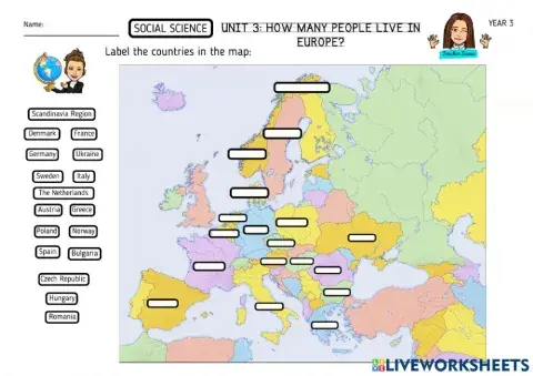 Unit 3: how many people live in europe?