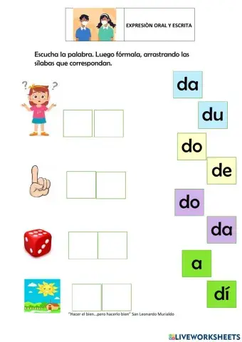 Forma palabras con el fonema d