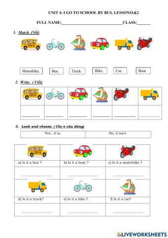 Lớp 2- unit 4- lessons1&2