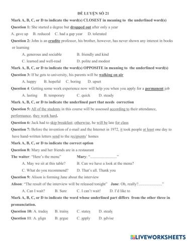 Đề luyện số 21