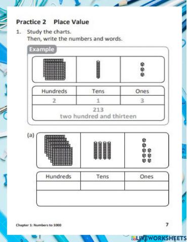YR2 place value wb p7,8
