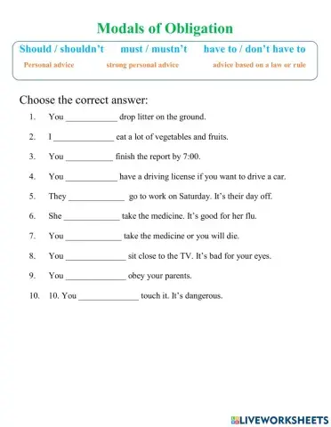 Modals of Obligation