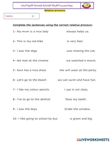 Relative pronouns