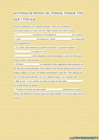 Ortografía porqué, porque, por qué y por que