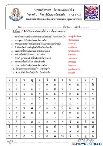 ภูมิปัญญาสมัยสุโขทัย